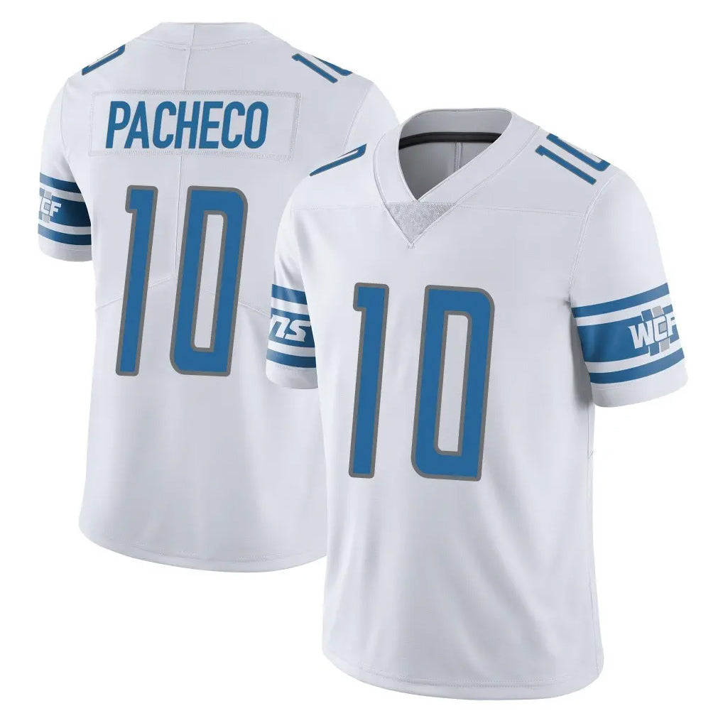 Kooe D.Lions #10 Isiah Pacheco Player White Limited Vapor Untouchable Home Game Stitched Jerseys