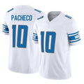 Kooe D.Lions #10 Isiah Pacheco Player White Vapor F.U.S.E. Limited Home Game Stitched Jerseys