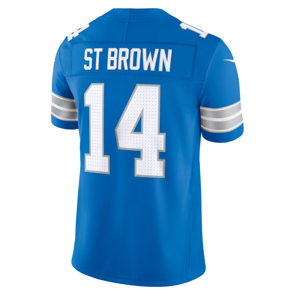 Kooe D.Lions #14 Amon-Ra St. Brown Blue Team Vapor F.U.S.E. Stitched Limited Jerseys