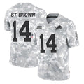 Kooe D.Lions #14 Amon-Ra St. Brown Player Arctic Camo Salute To Service Limited Stitched Jerseys