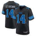 Kooe D.Lions #14 Amon-Ra St. Brown Player Black 2nd Alternate Game Stitched Jerseys