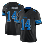Kooe D.Lions #14 Amon-Ra St. Brown Player Black Alternate Vapor F.U.S.E. Limited Home Game Stitched Jerseys