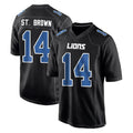 Kooe D.Lions #14 Amon-Ra St. Brown Player Black Fashion Home Game Stitched Jerseys