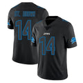 Kooe D.Lions #14 Amon-Ra St. Brown Player Black Impact Limited Home Game Stitched Jerseys