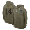 Kooe D.Lions #14 Amon-Ra St. Brown Player Olive Salute to Service Pullover Hoodies Limited Stitched Jerseys