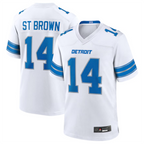 Kooe D.Lions #14 Amon-Ra St. Brown Player White Game Stitched Jerseys