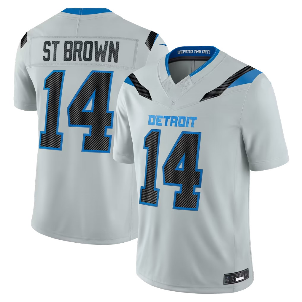 Kooe D.Lions #14 Amon-Ra St. Brown Silver 2026 Rivalries Collection Limited Stitched Jerseys