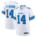 Kooe D.Lions #14 Amon-Ra St. Brown White Game Jersey American Stitched Jerseys