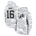 Kooe D.Lions #16 Jared Goff Player Arctic Camo Salute to Service Hoodies Limited Game Stitched Jerseys