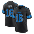 Kooe D.Lions #16 Jared Goff Player Black Alternate Home Game Stitched Jerseys