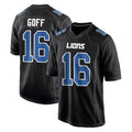 Kooe D.Lions #16 Jared Goff Player Black Fashion Home Game Stitched Jerseys