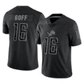 Kooe D.Lions #16 Jared Goff Player Black REFLECTIVE Limited Stitched Jerseys