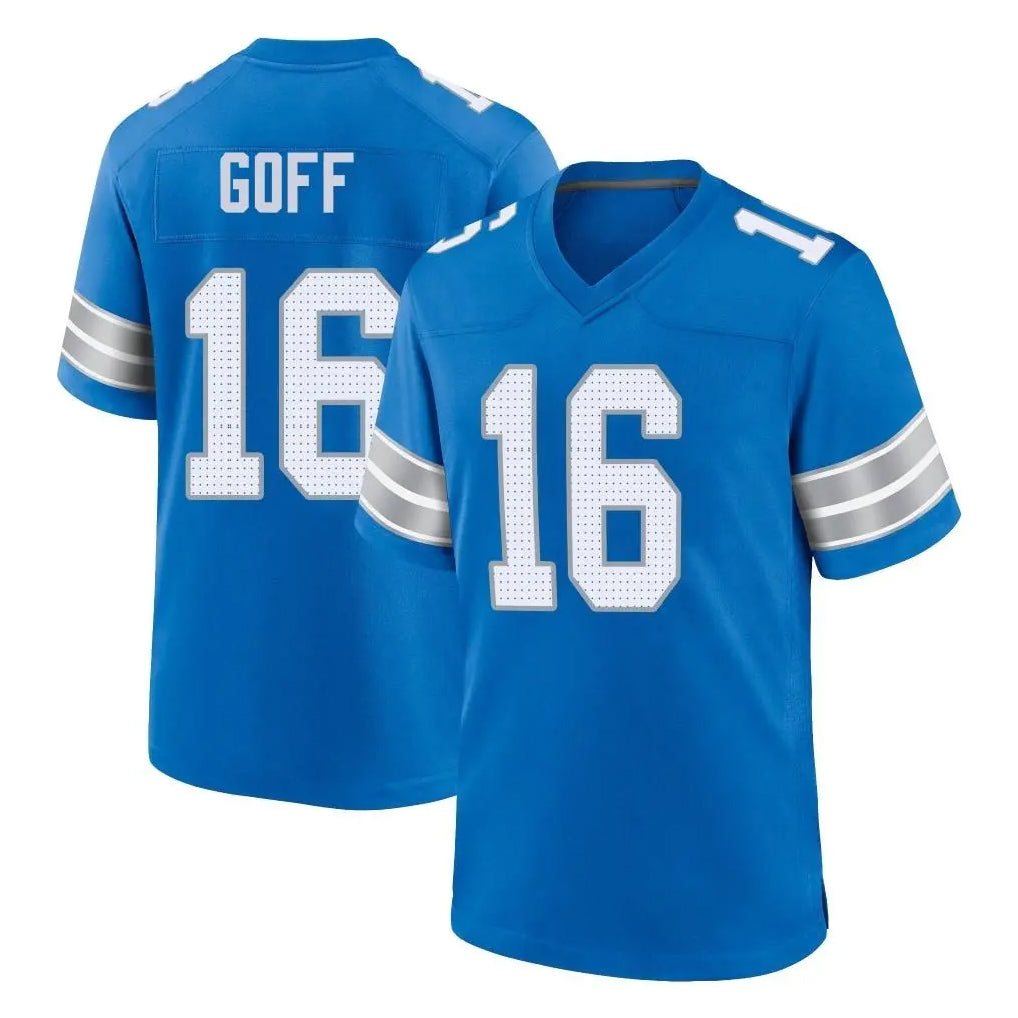 Kooe D.Lions #16 Jared Goff Player Blue Alternate Home Game Stitched Jerseys