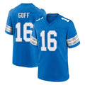 Kooe D.Lions #16 Jared Goff Player Blue Alternate Home Game Stitched Jerseys