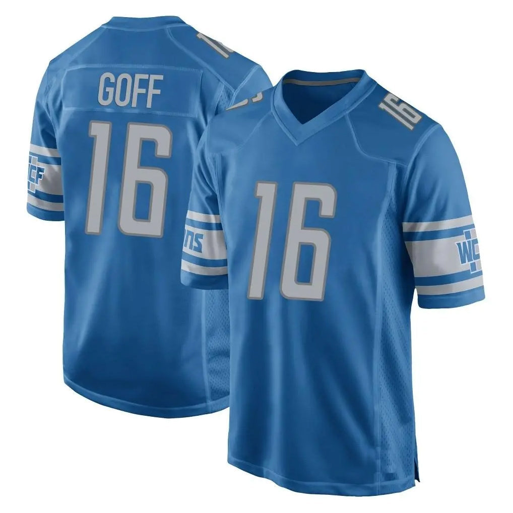 Kooe D.Lions #16 Jared Goff Player Blue Home Game Stitched Jerseys