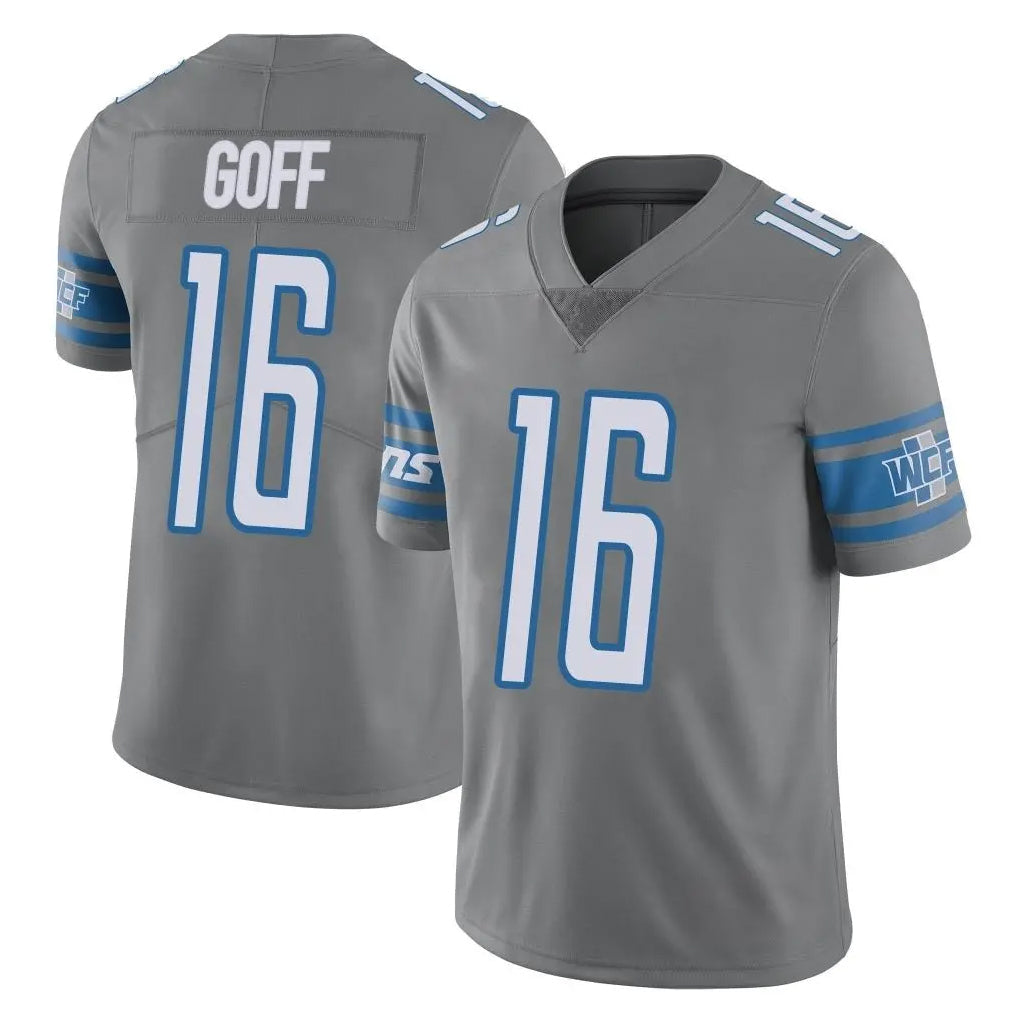Kooe D.Lions #16 Jared Goff Player Gray Vapor Untouchable Limited Home Game Stitched Jerseys