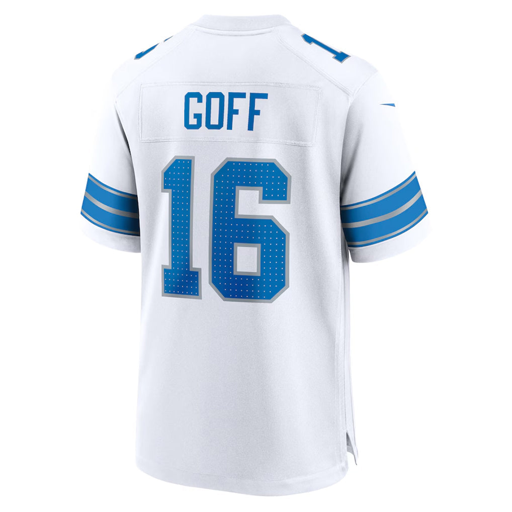 Kooe D.Lions #16 Jared Goff Player White Home Game Stitched Jerseys