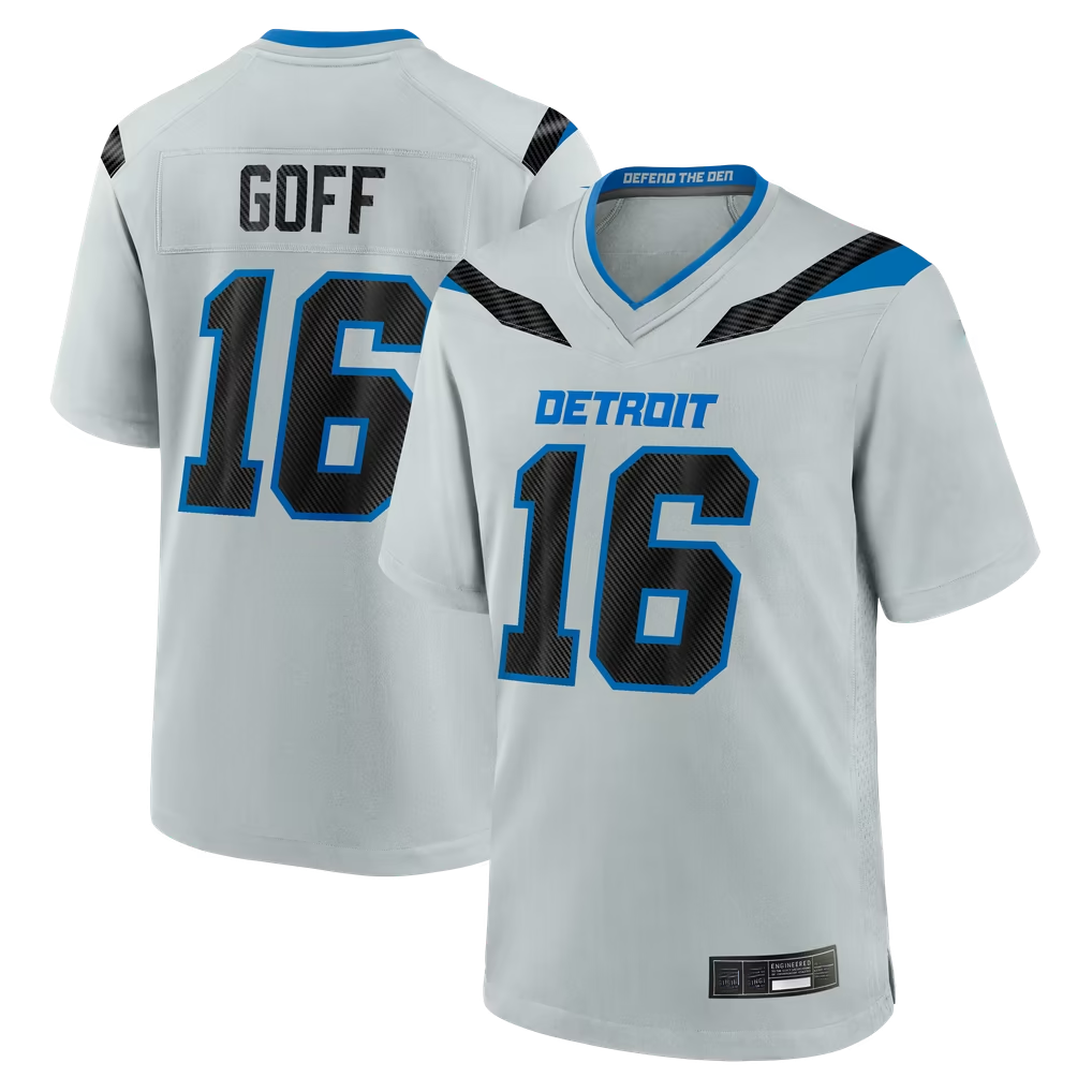 Kooe D.Lions #16 Jared Goff Silver 2026 Rivalries Collection Game Stitched Jerseys