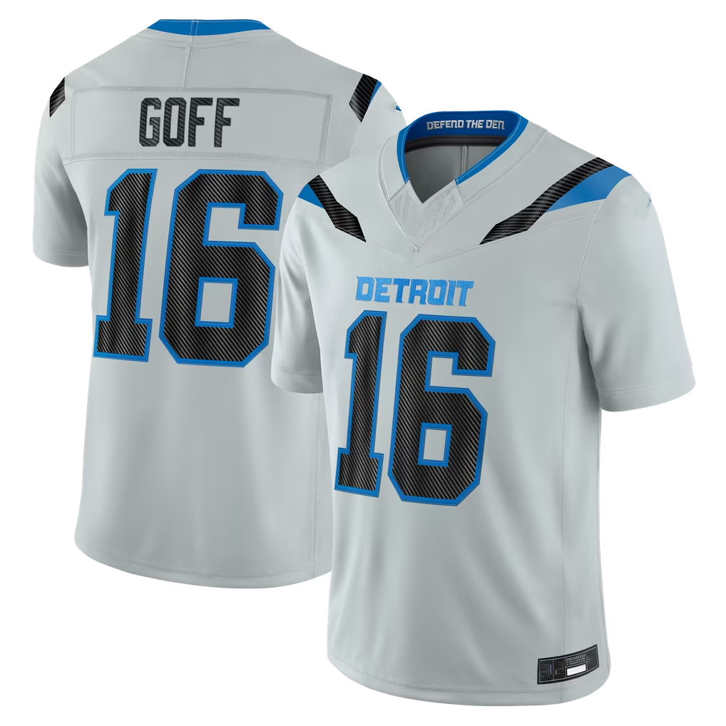 Kooe D.Lions #16 Jared Goff Silver 2026 Rivalries Collection Limited Stitched Jerseys
