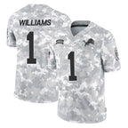 Kooe D.Lions #1 Jameson Williams Player Arctic Camo Salute To Service Limited Stitched Jerseys