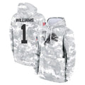 Kooe D.Lions #1 Jameson Williams Player Arctic Camo Salute to Service Hoodies Limited Game Stitched Jerseys
