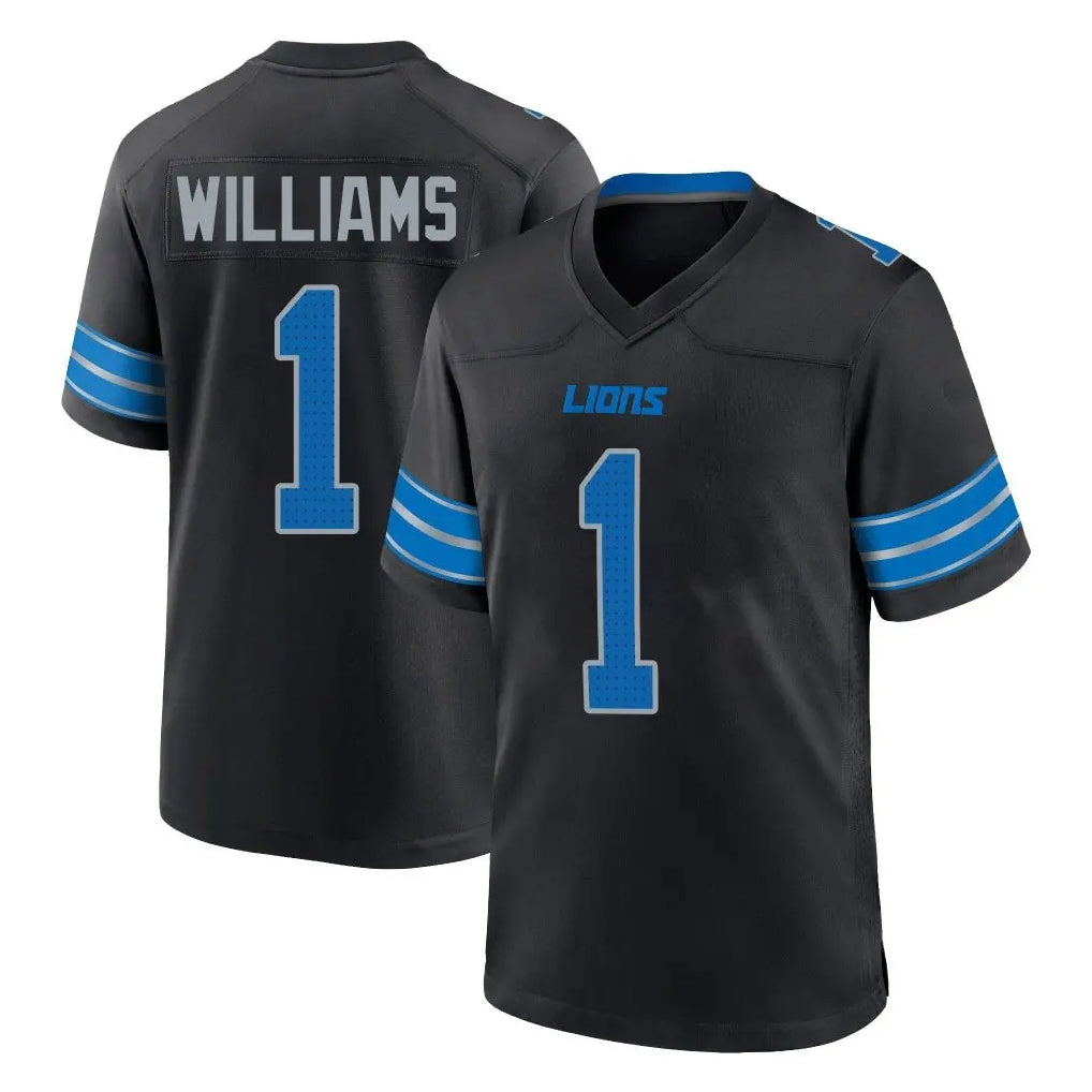 Kooe D.Lions #1 Jameson Williams Player Black Alternate Home Game Stitched Jerseys