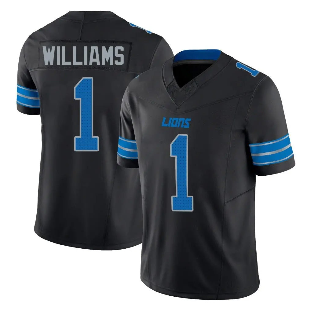 Kooe D.Lions #1 Jameson Williams Player Black Alternate Vapor F.U.S.E. Limited Home Game Stitched Jerseys