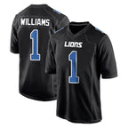 Kooe D.Lions #1 Jameson Williams Player Black Fashion Home Game Stitched Jerseys