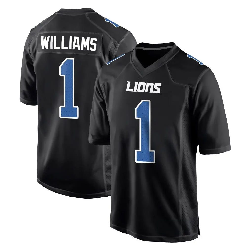 Kooe D.Lions #1 Jameson Williams Player Black Fashion Home Game Stitched Jerseys
