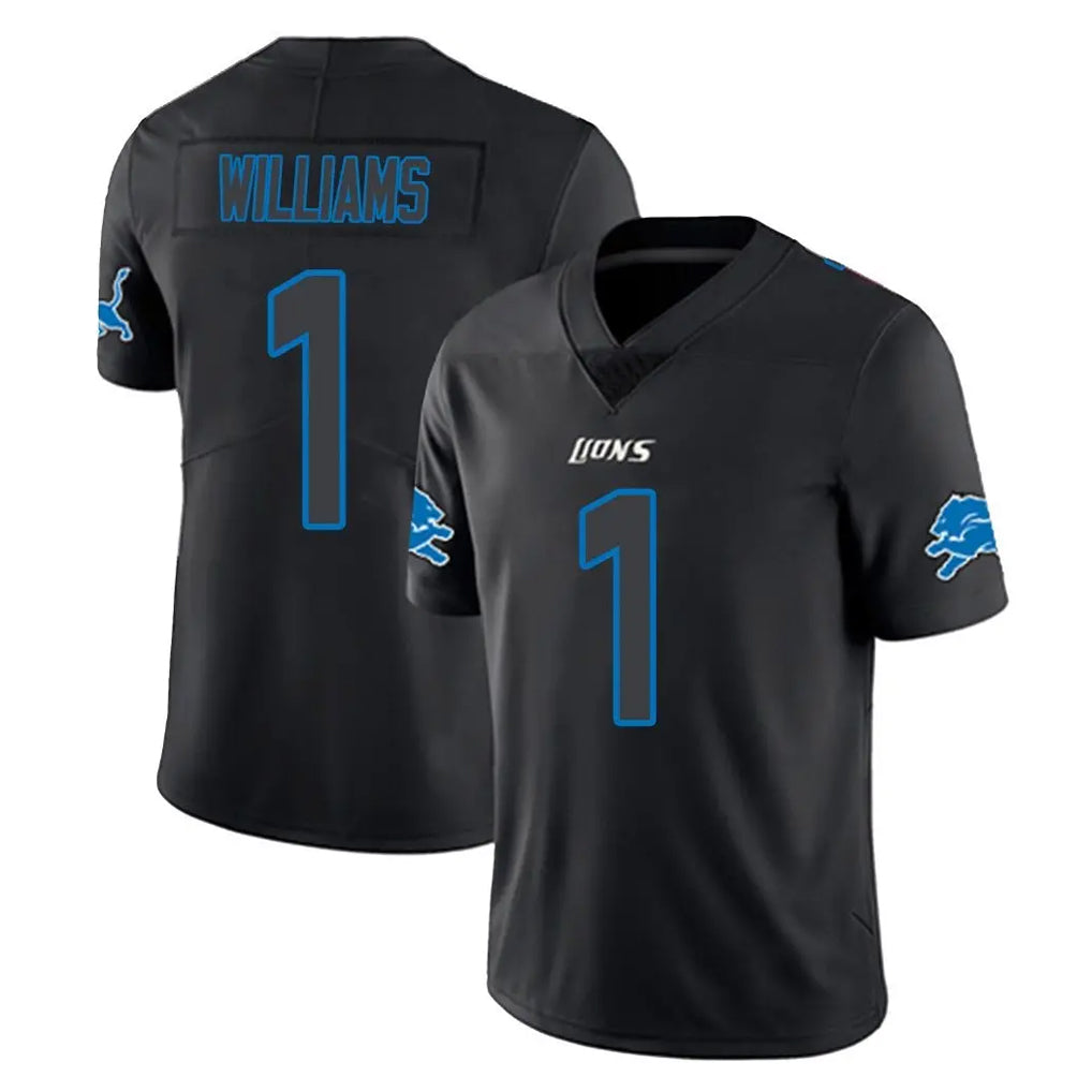 Kooe D.Lions #1 Jameson Williams Player Black Impact Limited Home Game Stitched Jerseys