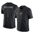 Kooe D.Lions #1 Jameson Williams Player Black Reflective Limited Home Game Stitched Jerseys