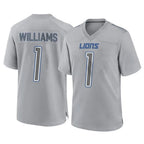 Kooe D.Lions #1 Jameson Williams Player Gray Atmosphere Fashion Home Game Stitched Jerseys