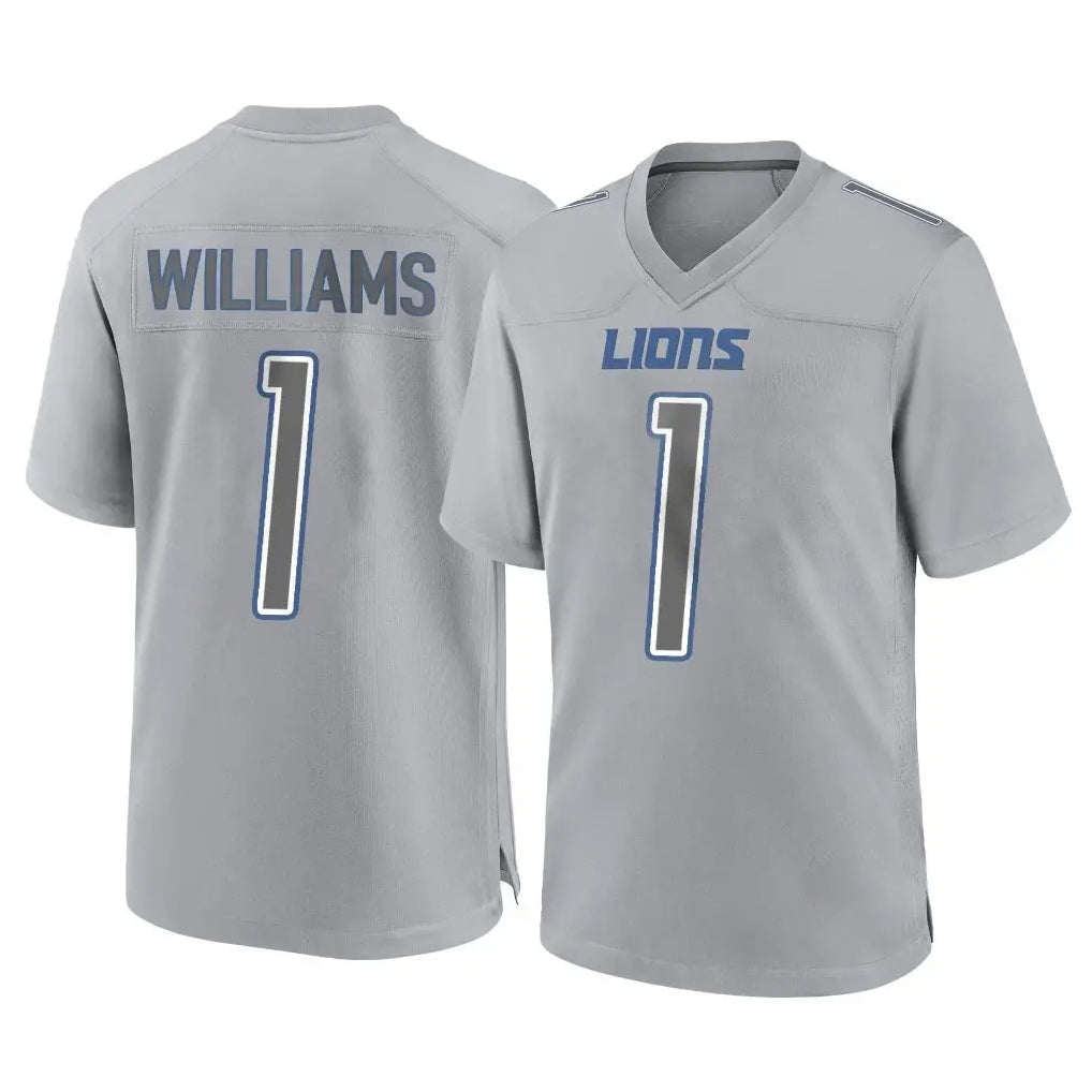 Kooe D.Lions #1 Jameson Williams Player Gray Atmosphere Fashion Home Game Stitched Jerseys