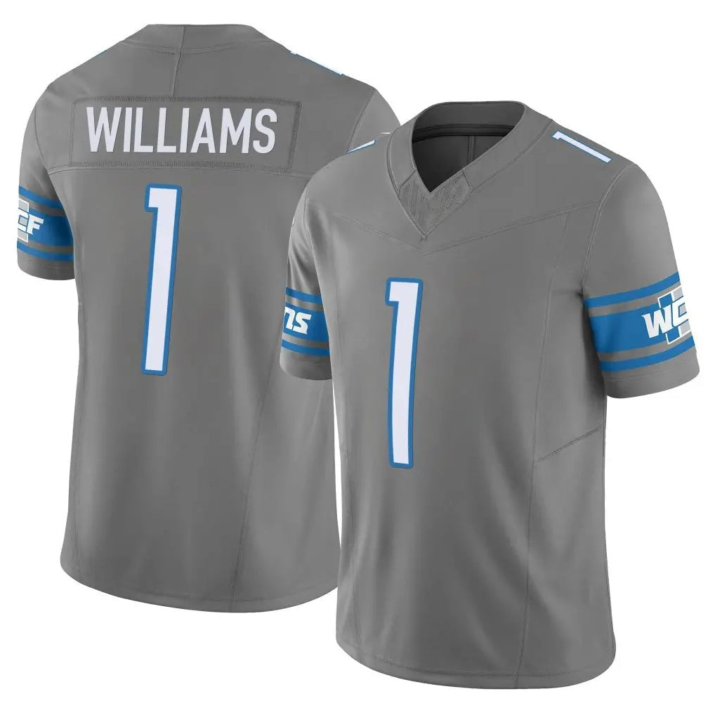 Kooe D.Lions #1 Jameson Williams Player Gray Vapor F.U.S.E. Limited Home Game Stitched Jerseys