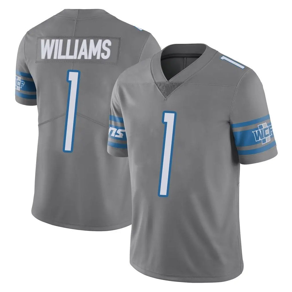 Kooe D.Lions #1 Jameson Williams Player Gray Vapor Untouchable Limited Home Game Stitched Jerseys