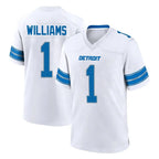 Kooe D.Lions #1 Jameson Williams Player White Alternate Home Game Stitched Jerseys