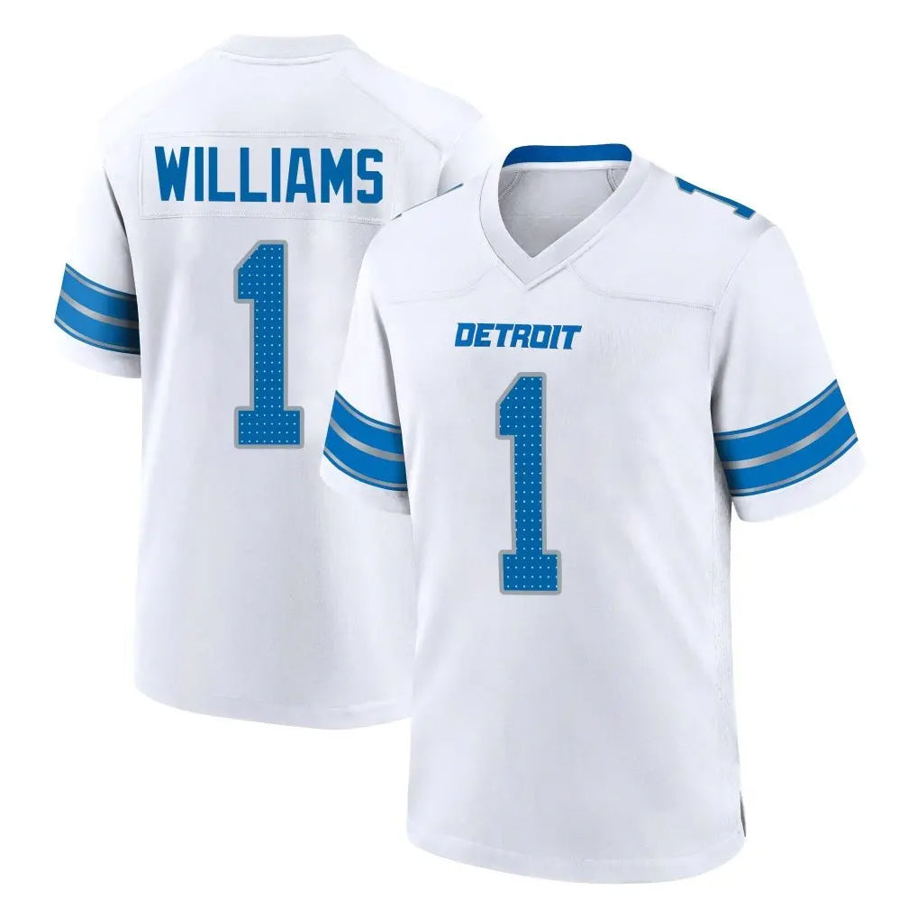 Kooe D.Lions #1 Jameson Williams Player White Alternate Home Game Stitched Jerseys
