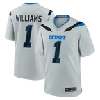 Kooe D.Lions #1 Jameson Williams Silver 2026 Rivalries Collection Game Stitched Jerseys