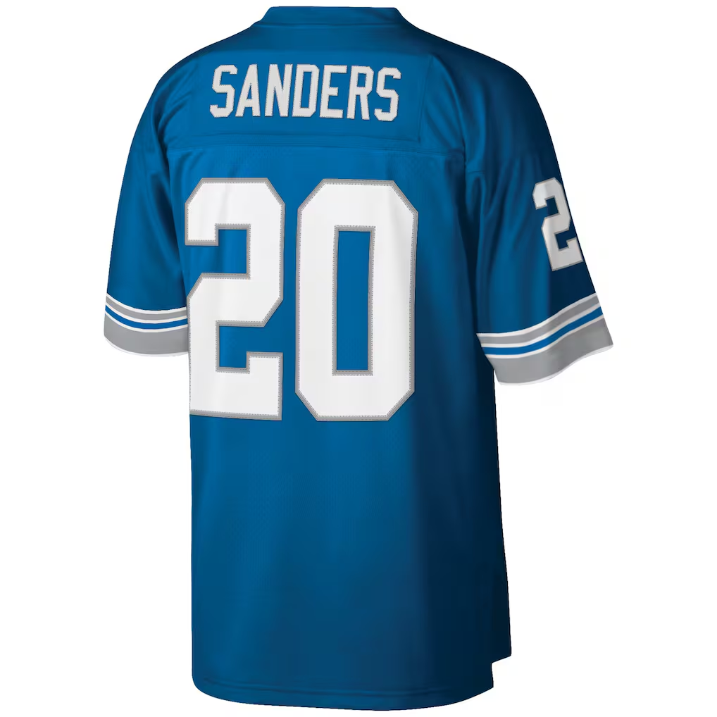 Kooe D.Lions #20 Barry Sanders Mitchell & Ness Blue Big & Tall 1996 Retired Player Replica Stitched Jerseys