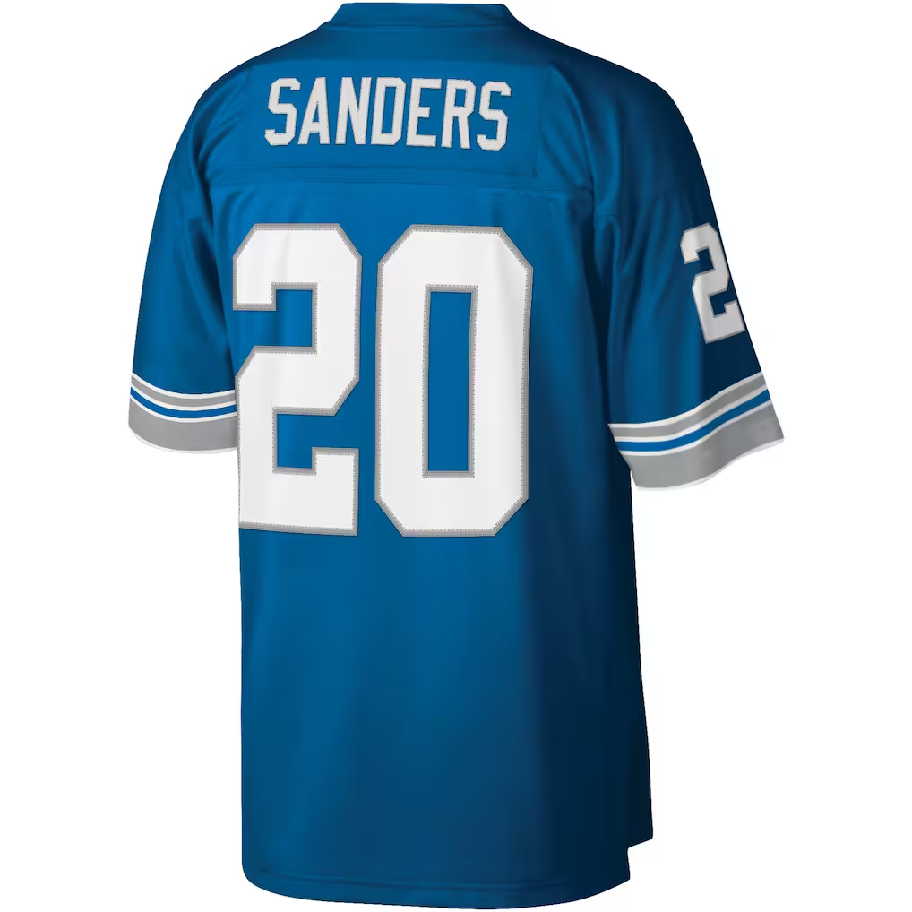 Kooe D.Lions #20 Barry Sanders Mitchell & Ness Blue Legacy Replica Stitched Puhic Jersey