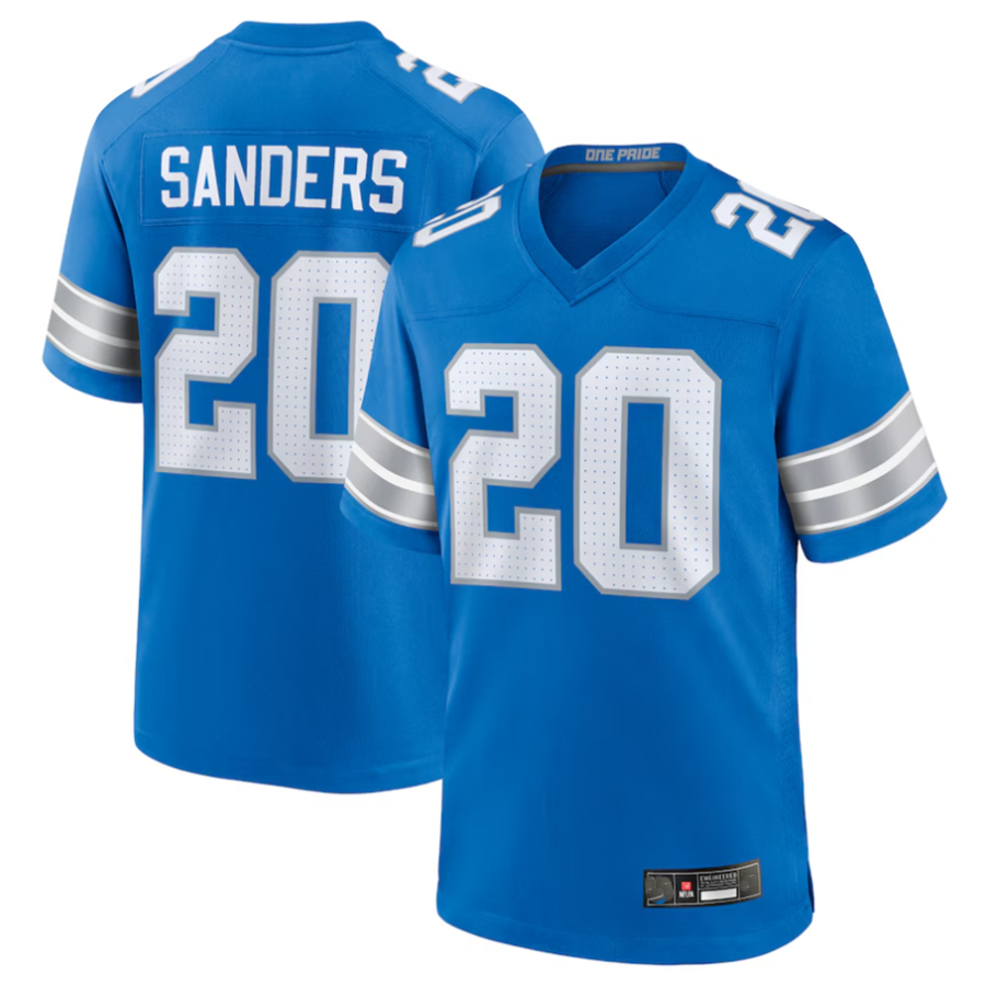 Kooe D.Lions #20 Barry Sanders Player Blue Game Stitched Jerseys