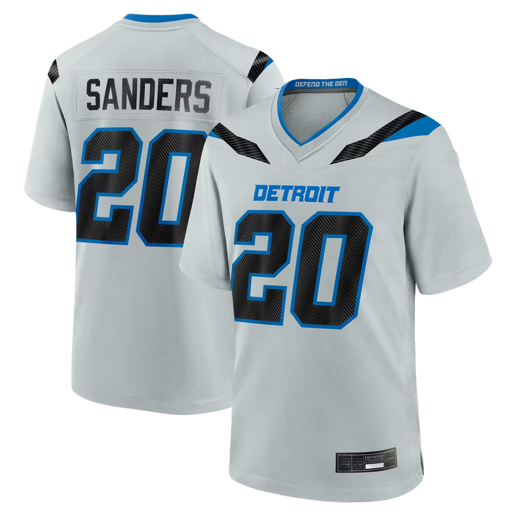Kooe D.Lions #20 Barry Sanders Silver 2026 Rivalries Collection Game Stitched Jerseys