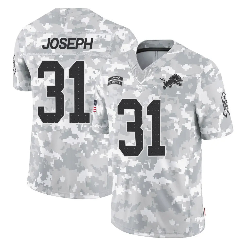 Kooe D.Lions #31 Kerby Joseph Player Arctic Camo Salute To Service Limited Stitched Jerseys