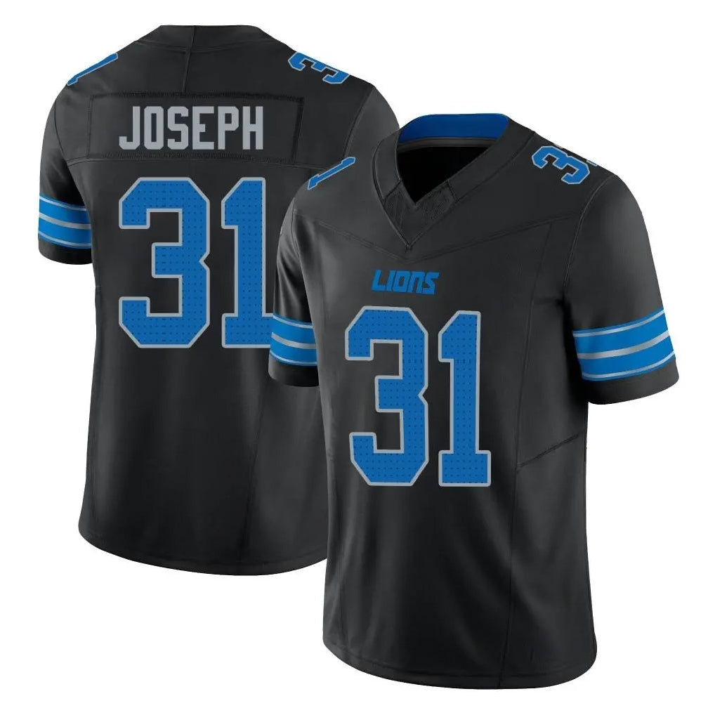 Kooe D.Lions #31 Kerby Joseph Player Black Alternate Vapor F.U.S.E. Limited Home Game Stitched Jerseys