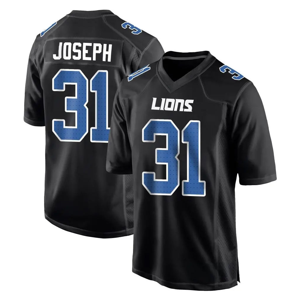 Kooe D.Lions #31 Kerby Joseph Player Black Fashion Home Game Stitched Jerseys
