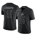 Kooe D.Lions #31 Kerby Joseph Player Black Reflective Limited Home Game Stitched Jerseys