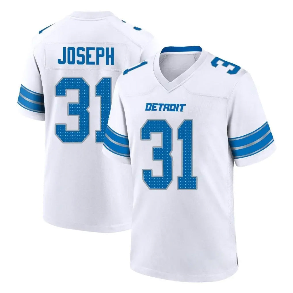 Kooe D.Lions #31 Kerby Joseph Player White Alternate Home Game Stitched Jerseys