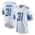 Kooe D.Lions #31 Kerby Joseph Player White Home Game Stitched Jerseys