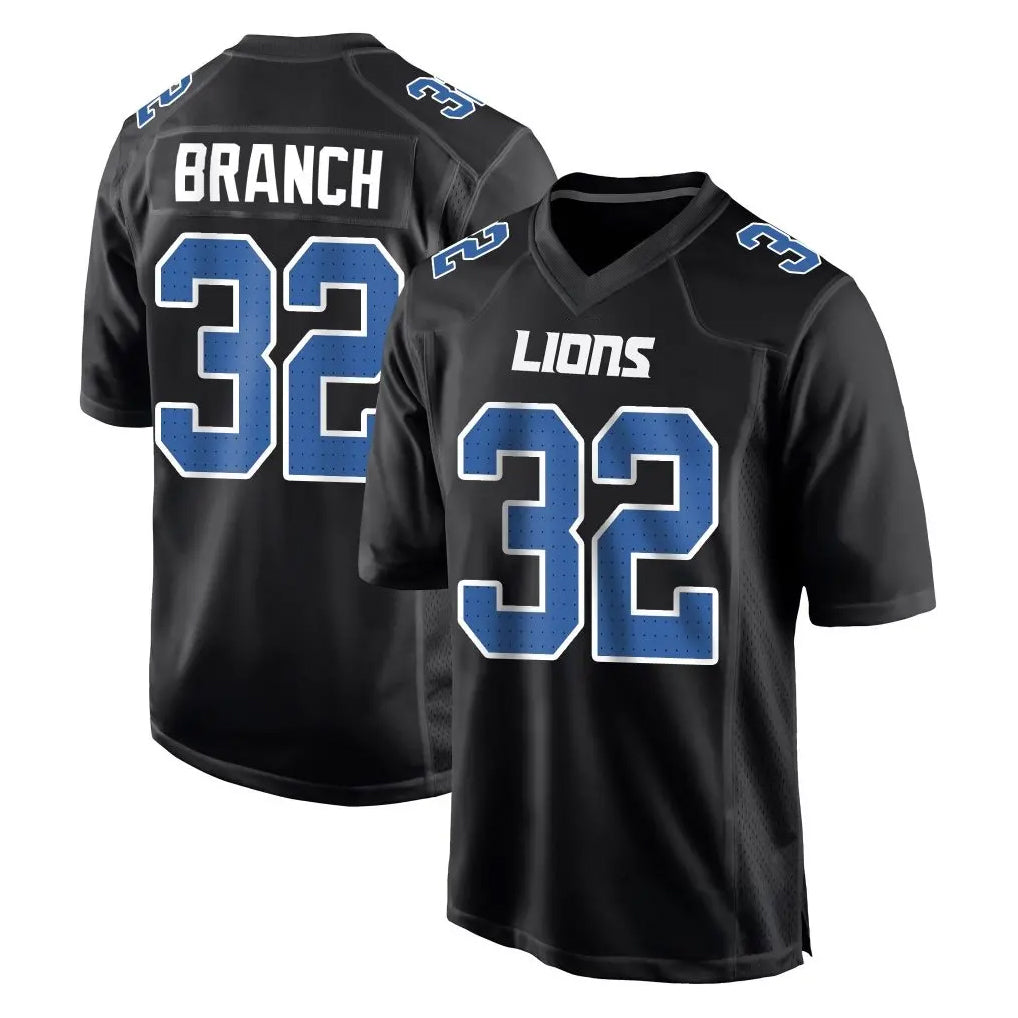 Kooe D.Lions #32 Brian Branch Player Black Fashion Home Game Stitched Jerseys