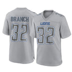 Kooe D.Lions #32 Brian Branch Player Gray Atmosphere Fashion Home Game Stitched Jerseys